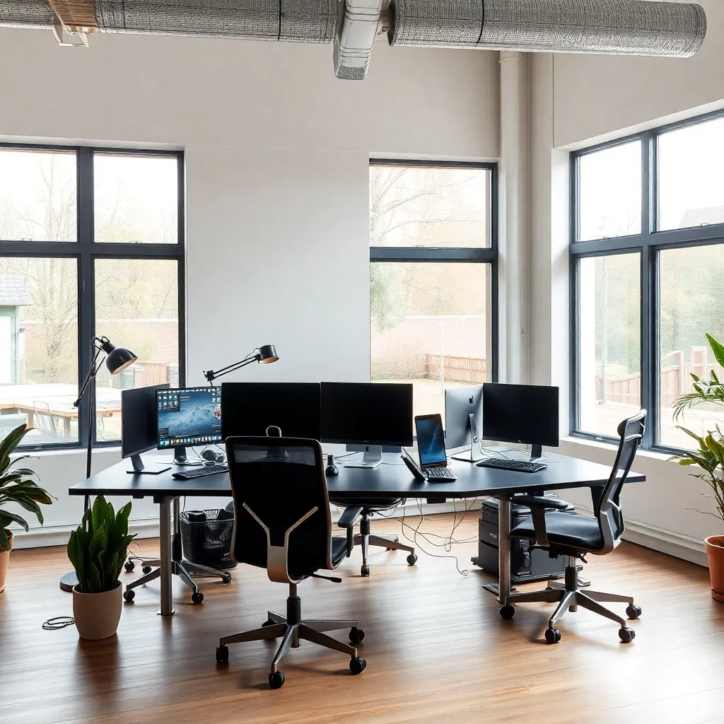 Moderne werkplek met digitale apparaten