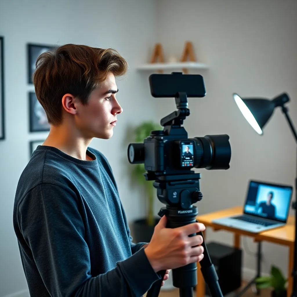 Content creator maakt video voor sociale media